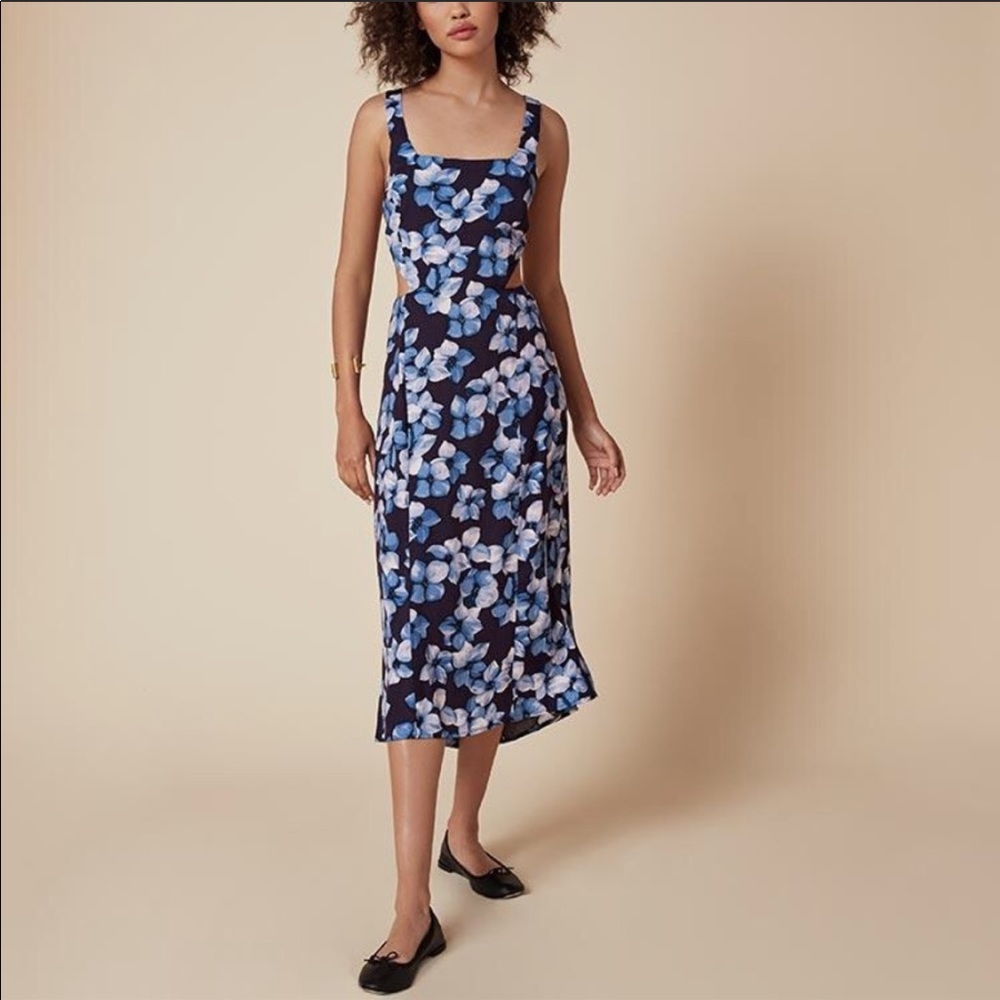 Reformation Nelly dress in blue floral